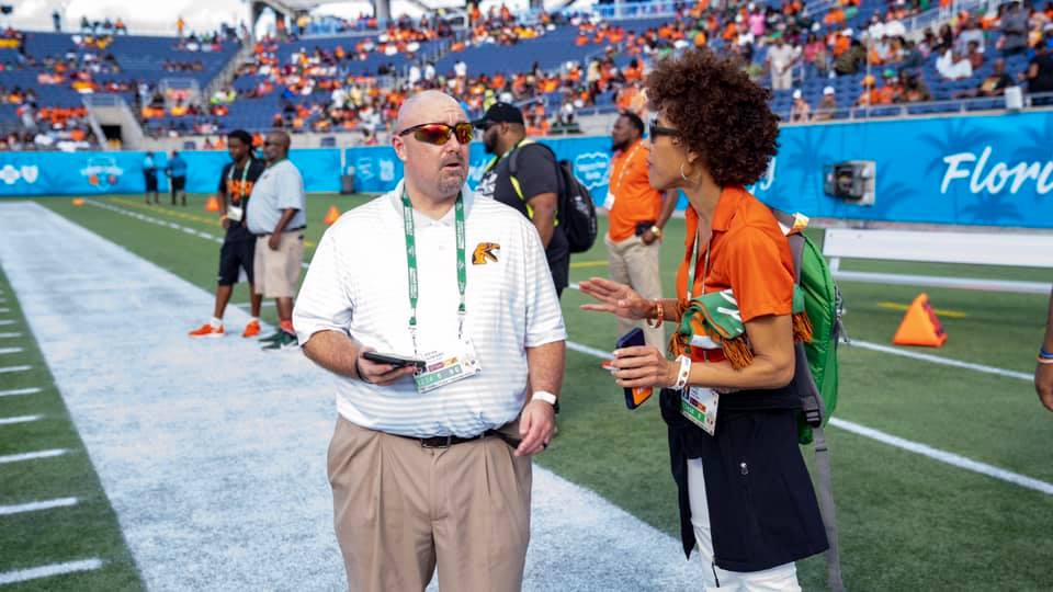 Brian Howard on the football sidelines.